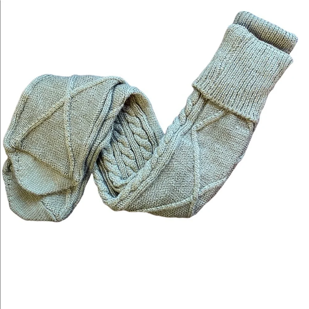 Women's Green Cuffed Cable Knit Boot Socks